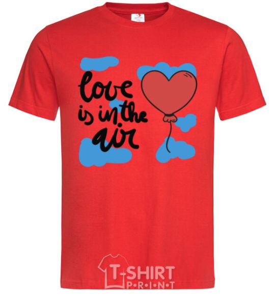 Men's T-Shirt Love is in the air red фото