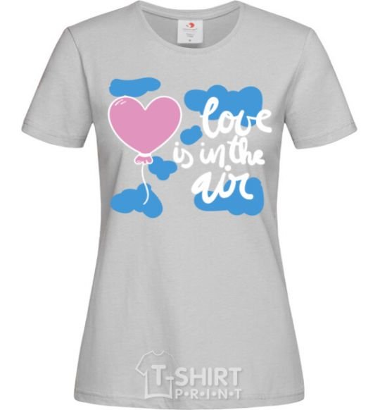 Women's T-shirt Love is in the air white grey фото
