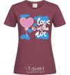 Women's T-shirt Love is in the air white burgundy фото