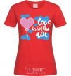 Women's T-shirt Love is in the air white red фото