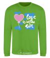 Sweatshirt Love is in the air white orchid-green фото