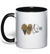 Mug with a colored handle You and me black фото