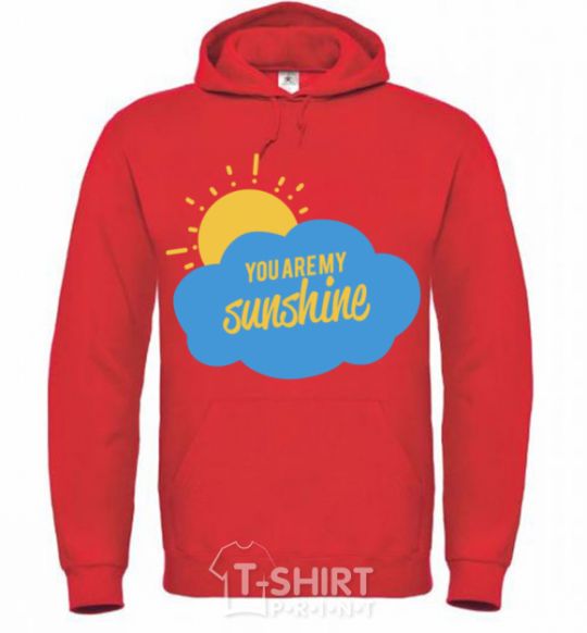 Men`s hoodie You are my sunshine version 2 bright-red фото
