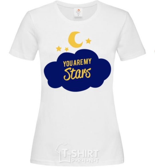 Women's T-shirt You are my stars White фото
