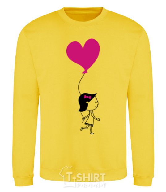 Sweatshirt Ballon heart she yellow фото