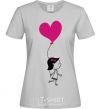 Women's T-shirt Ballon heart she grey фото