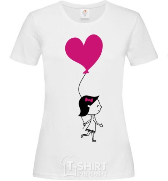 Женская футболка Ballon heart she Белый фото