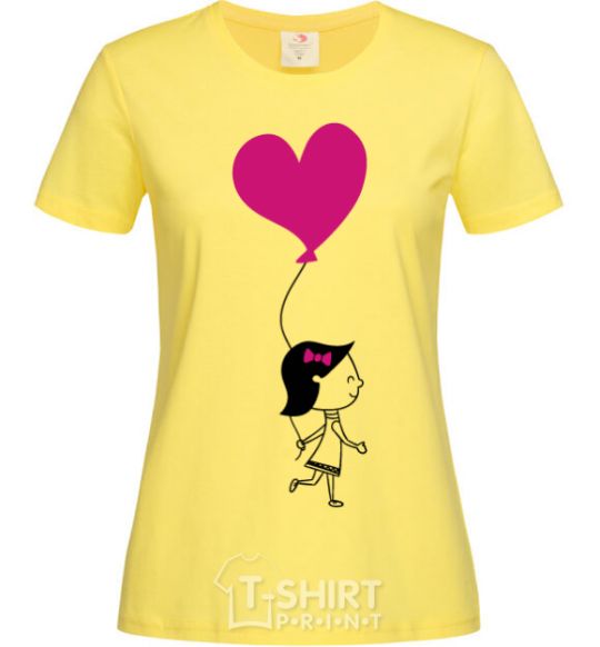 Women's T-shirt Ballon heart she cornsilk фото