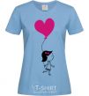 Women's T-shirt Ballon heart she sky-blue фото