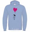 Men`s hoodie Ballon heart he sky-blue фото