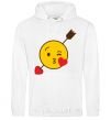 Men`s hoodie Smile kiss White фото