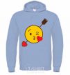 Men`s hoodie Smile kiss sky-blue фото
