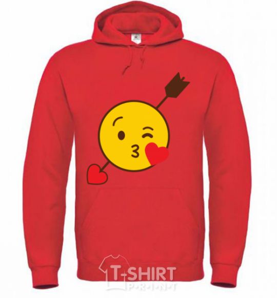 Men`s hoodie Smile kiss bright-red фото