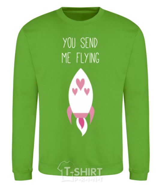 Sweatshirt You send me flying orchid-green фото