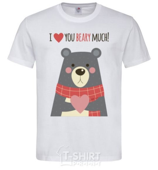Men's T-Shirt I love you beary much gray White фото