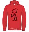 Men`s hoodie Amore boy bright-red фото