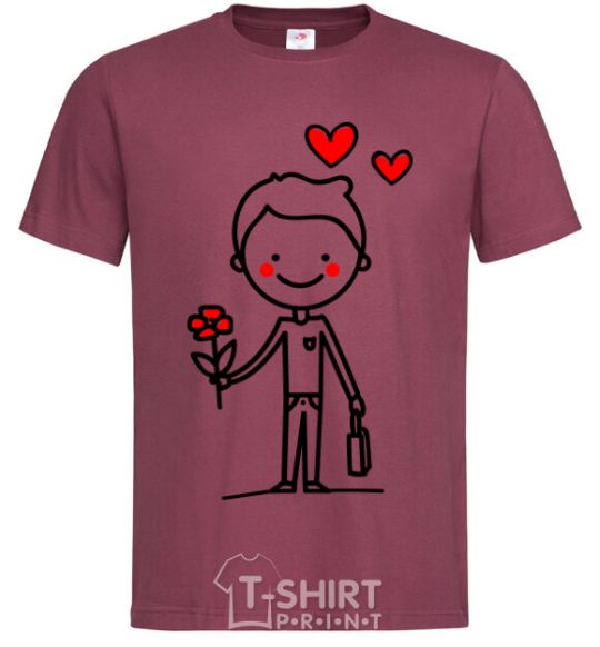 Men's T-Shirt Amore boy burgundy фото