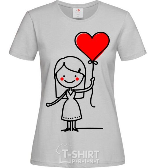 Women's T-shirt Amore girl grey фото