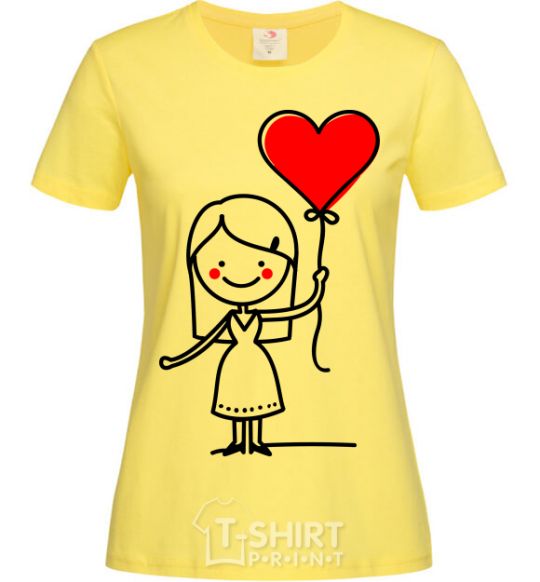 Women's T-shirt Amore girl cornsilk фото