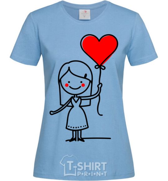Women's T-shirt Amore girl sky-blue фото
