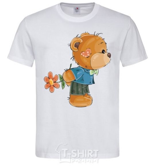Men's T-Shirt Teddy bear boy White фото