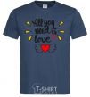 Men's T-Shirt All you need is love Heart with wings navy-blue фото