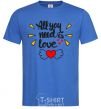 Men's T-Shirt All you need is love Heart with wings royal-blue фото