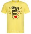 Men's T-Shirt All you need is love Heart with wings cornsilk фото