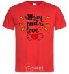 Men's T-Shirt All you need is love Heart with wings red фото