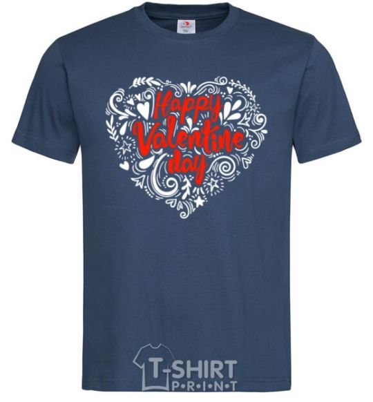 Men's T-Shirt Happy Valentines day navy-blue фото