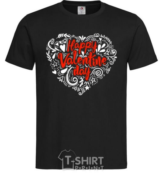 Men's T-Shirt Happy Valentines day black фото