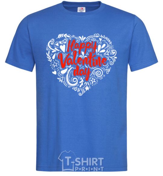 Men's T-Shirt Happy Valentines day royal-blue фото