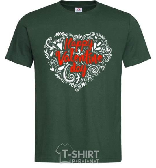 Men's T-Shirt Happy Valentines day bottle-green фото