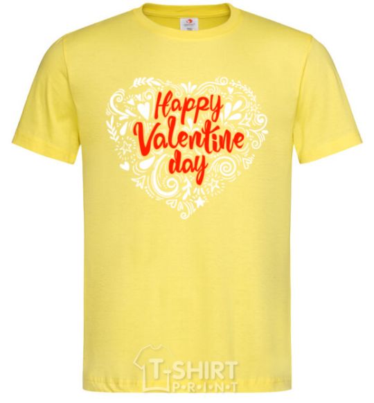 Men's T-Shirt Happy Valentines day cornsilk фото