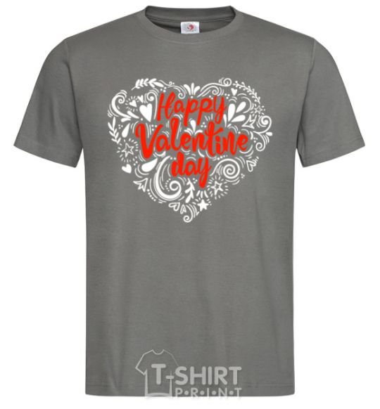 Men's T-Shirt Happy Valentines day dark-grey фото