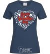 Women's T-shirt Happy Valentines day navy-blue фото