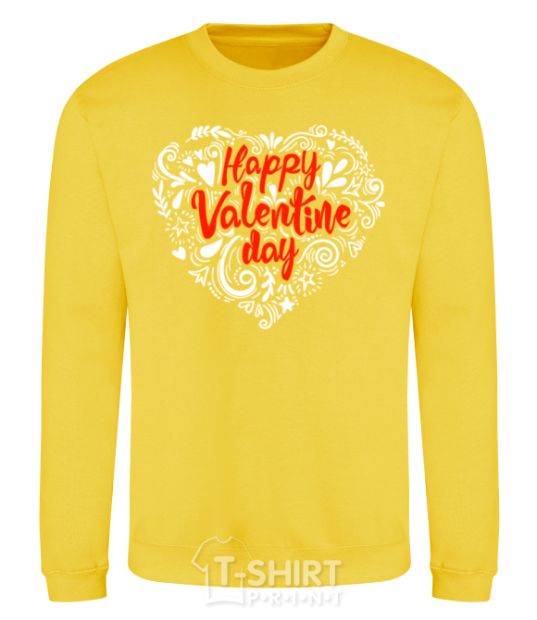 Sweatshirt Happy Valentines day yellow фото