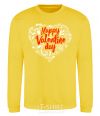 Sweatshirt Happy Valentines day yellow фото