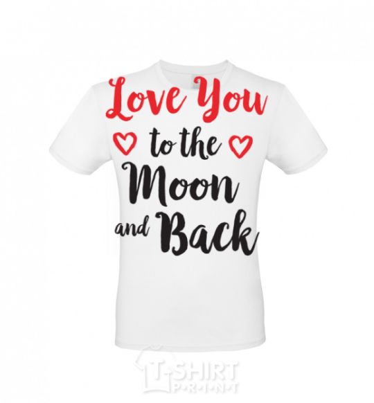 Men's T-Shirt Love you to the moon and back White фото