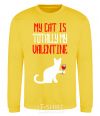 Sweatshirt My cat is totally my Valentine yellow фото