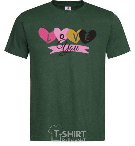 Мужская футболка Love you надпись Темно-зеленый фото