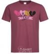 Men's T-Shirt Love you inscription burgundy фото