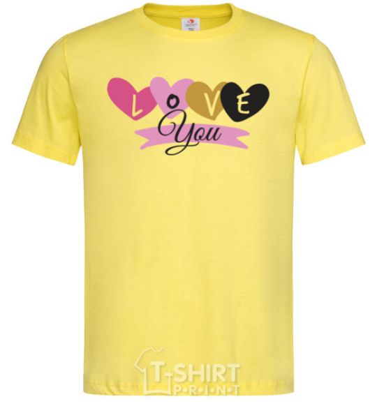 Мужская футболка Love you надпись Лимонный фото