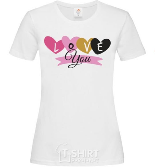 Women's T-shirt Love you inscription White фото