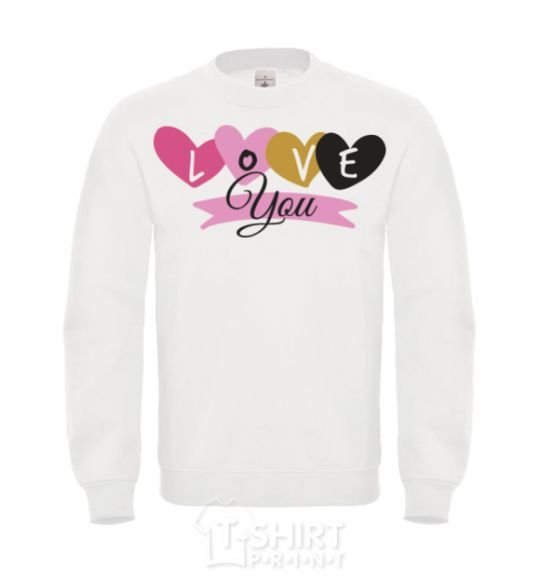 Sweatshirt Love you inscription White фото