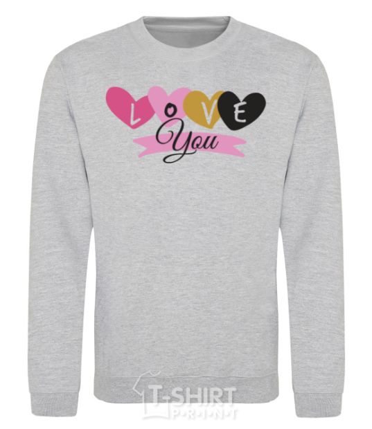 Sweatshirt Love you inscription sport-grey фото