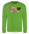 Sweatshirt Love you inscription orchid-green фото