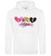 Men`s hoodie Love you inscription White фото