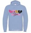 Men`s hoodie Love you inscription sky-blue фото