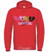 Men`s hoodie Love you inscription bright-red фото